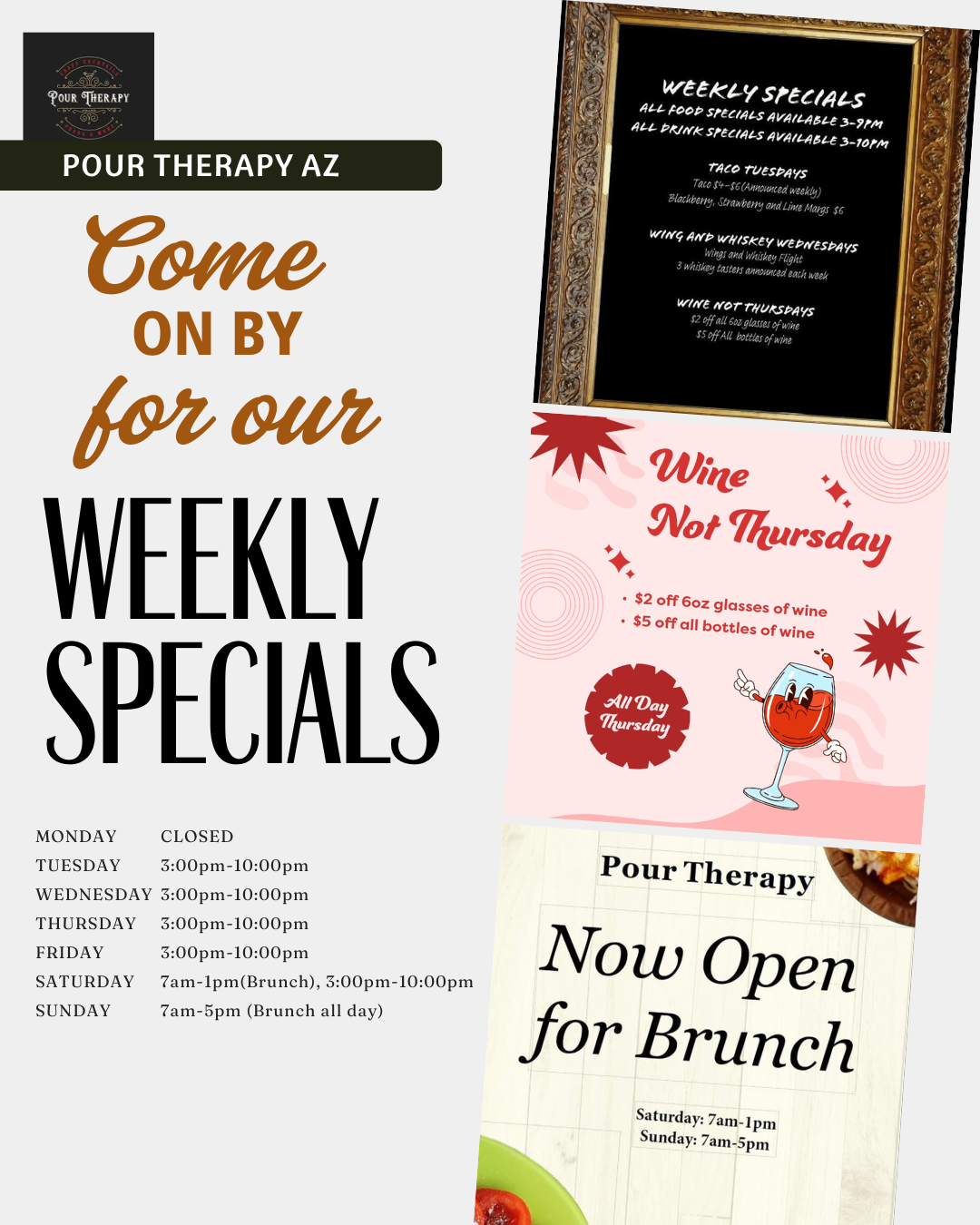 Pour Therapy AZ — Weekly Specials & Brunch