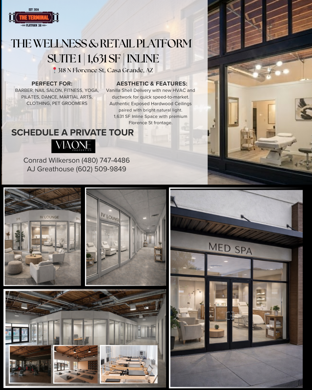 Suite 1 — Wellness & Retail Platform, 1,631 SF Inline