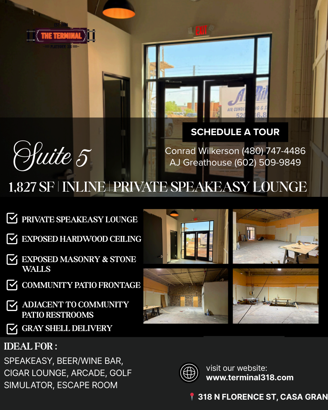 Suite 5 — 1,827 SF Inline with Private Speakeasy Lounge